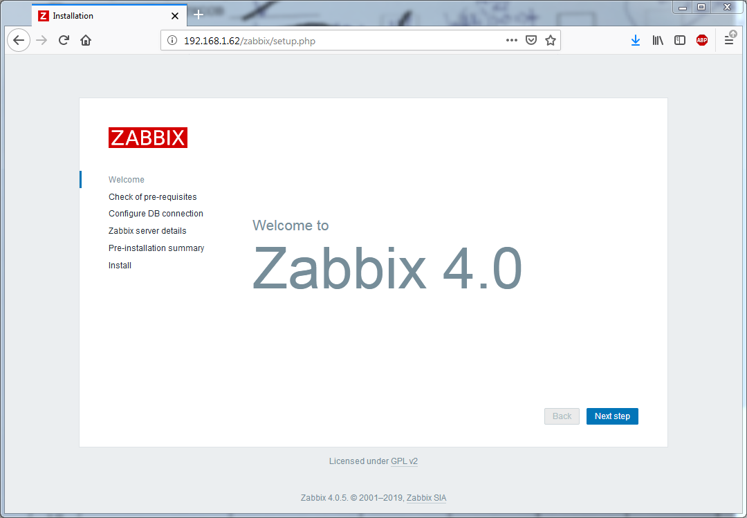 Установка Zappix 4.0 - Welcome to Zabbix